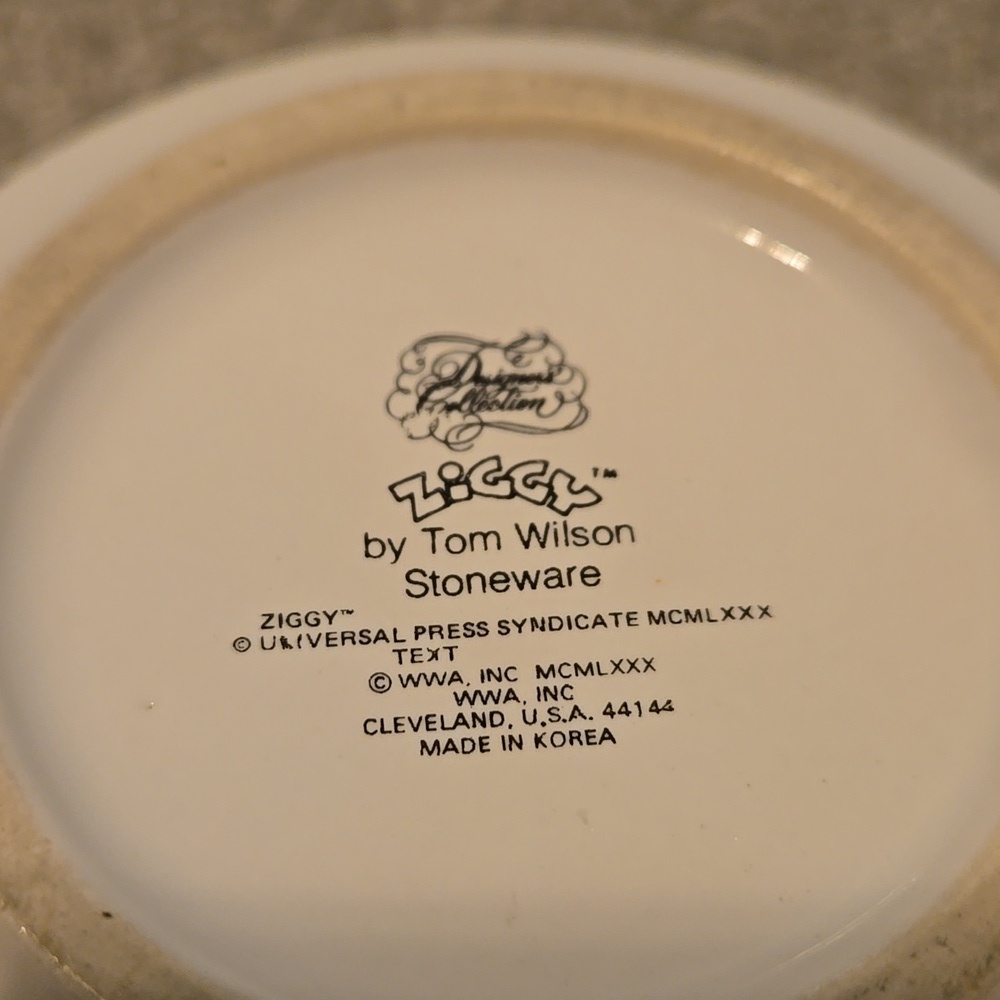 Vintage ZIGGY Soup Du Jour Of The Day Stoneware Mug 1980 Tom Wilson Soup Mug - Picture 5 of 5